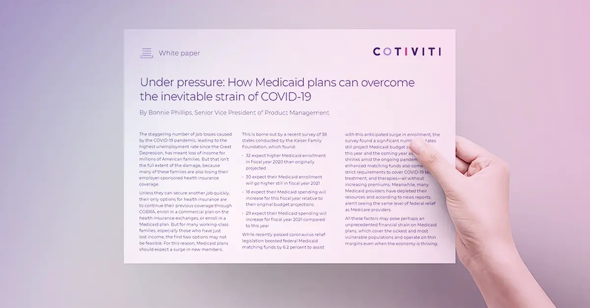 Five critical areas of focus for Medicaid plans amid COVID-19
