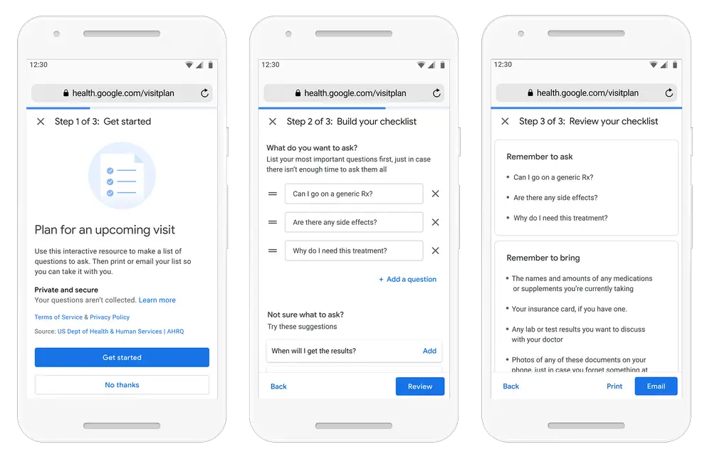 AHRQ and Google Pilot New Tool to Help Patients Plan for Medical Visits