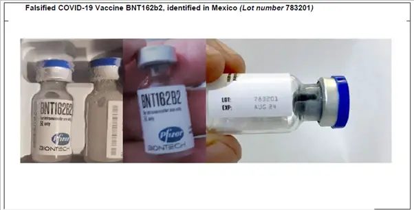Figure 1: Photographs of products subject of WHO Medical Product Alert N°2/2021 [Credit: WHO].