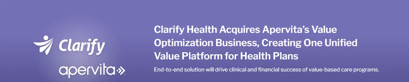 Clarify Health Acquires Apervita’s Value Optimization Business – M&A
