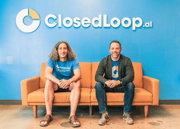 Portrait of ClosedLoop.ai co-founders Dave DiCaprio (left) and Andrew Eye (right).
