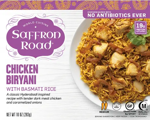 saffron road chicken biryani | healthy microwave meals