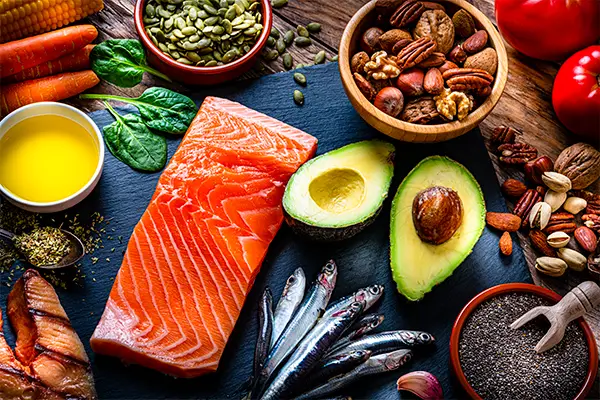 salmon avocado nuts seeds oils fish | healthy fats foods